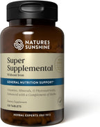 Nature's Sunshine Super Supplemental sin Hierro - Multivitamínico Completo con Minerales, Hierbas y Aminoácidos, 120 Comprimidos