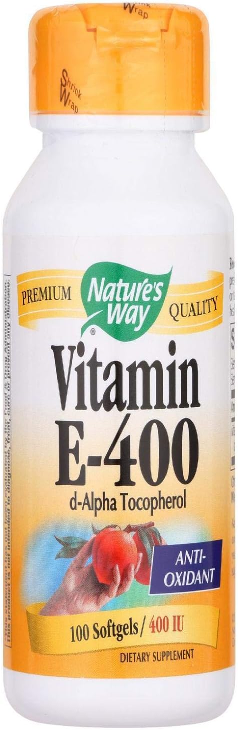 Nature's Way E-400 con d-Alfa Tocoferoles, 100 Cápsulas Blandas