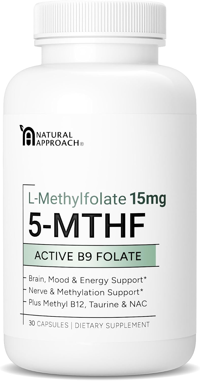 L-Metilfolato 15mg con Metil-B12, D3, NAC y Taurina | 60 Cápsulas