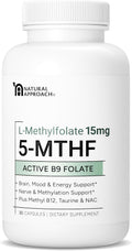 L-Metilfolato 15 mg (5-MTHF) con Metil B12, D3, NAC y Taurina - 30 Cápsulas