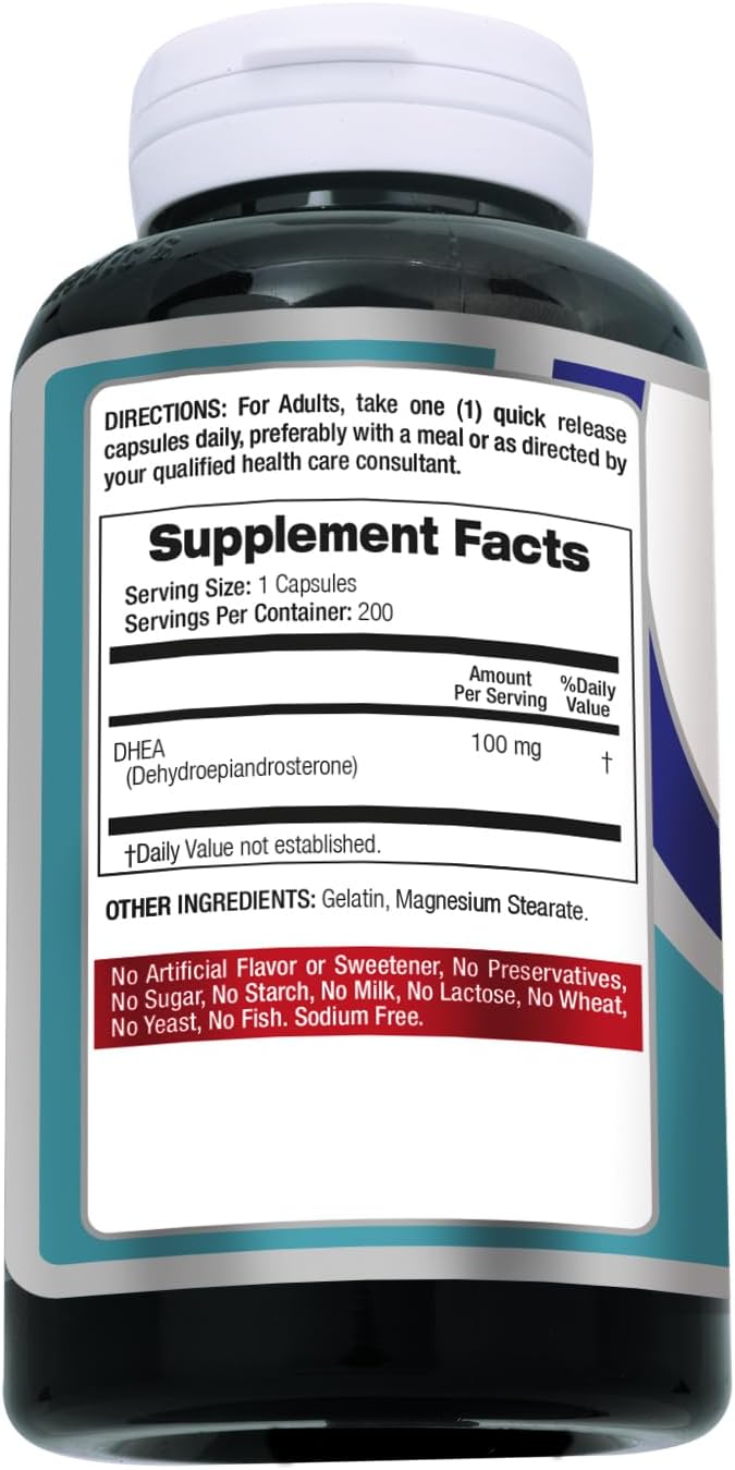 FITO MEDIC'S Lab DHEA Supplement, 200 Cápsulas