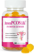 AromPCOSLife Gominolas de Inositol para Mujer, 60 Gomitas, Myo-Inositol con Folato y Vitaminas B6 y B12, Sabor Naranja