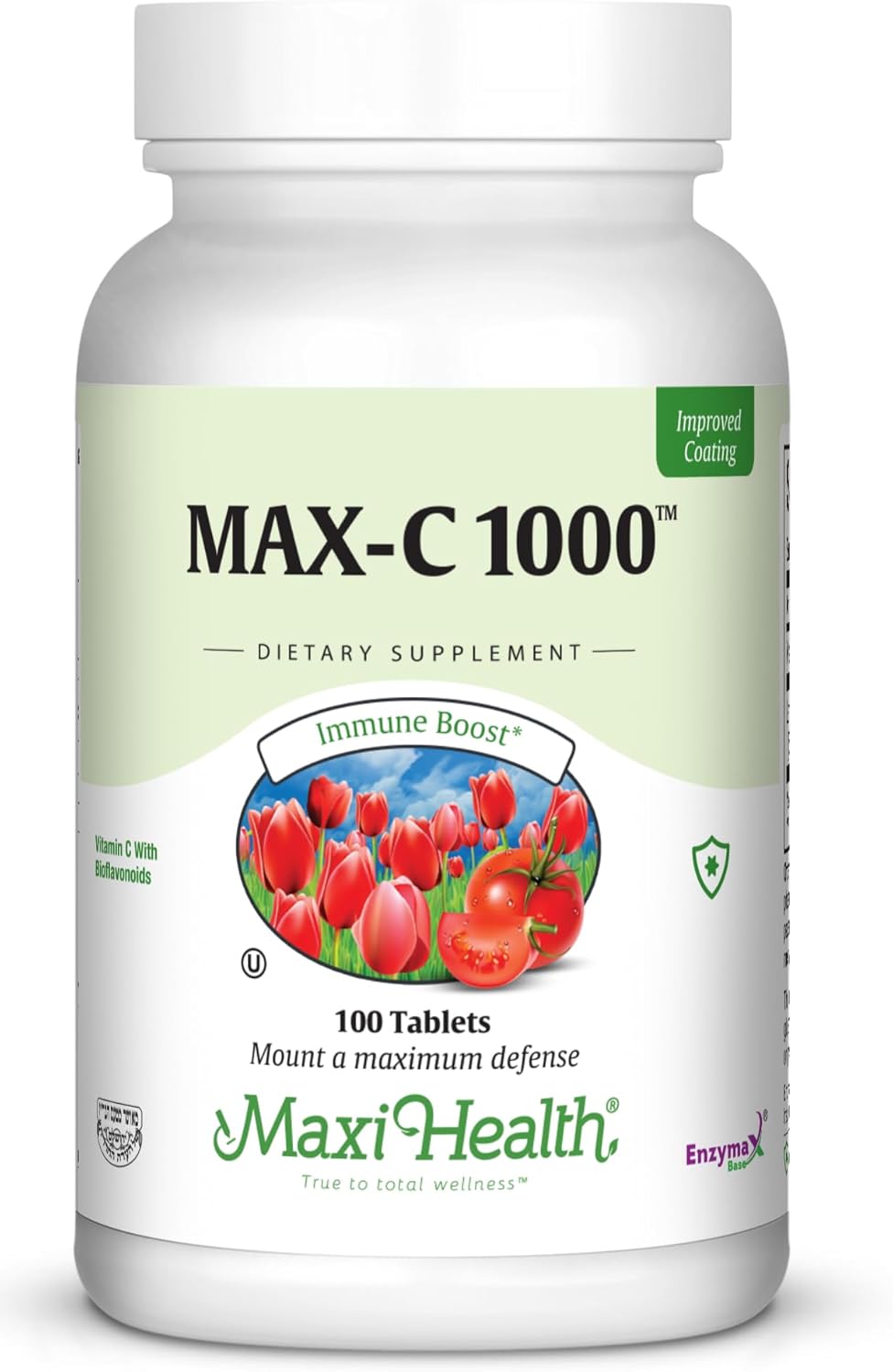 Vitamina C 1000 mg con Bioflavonoides y Enzymax - Maxi Health - 100 Tabletas