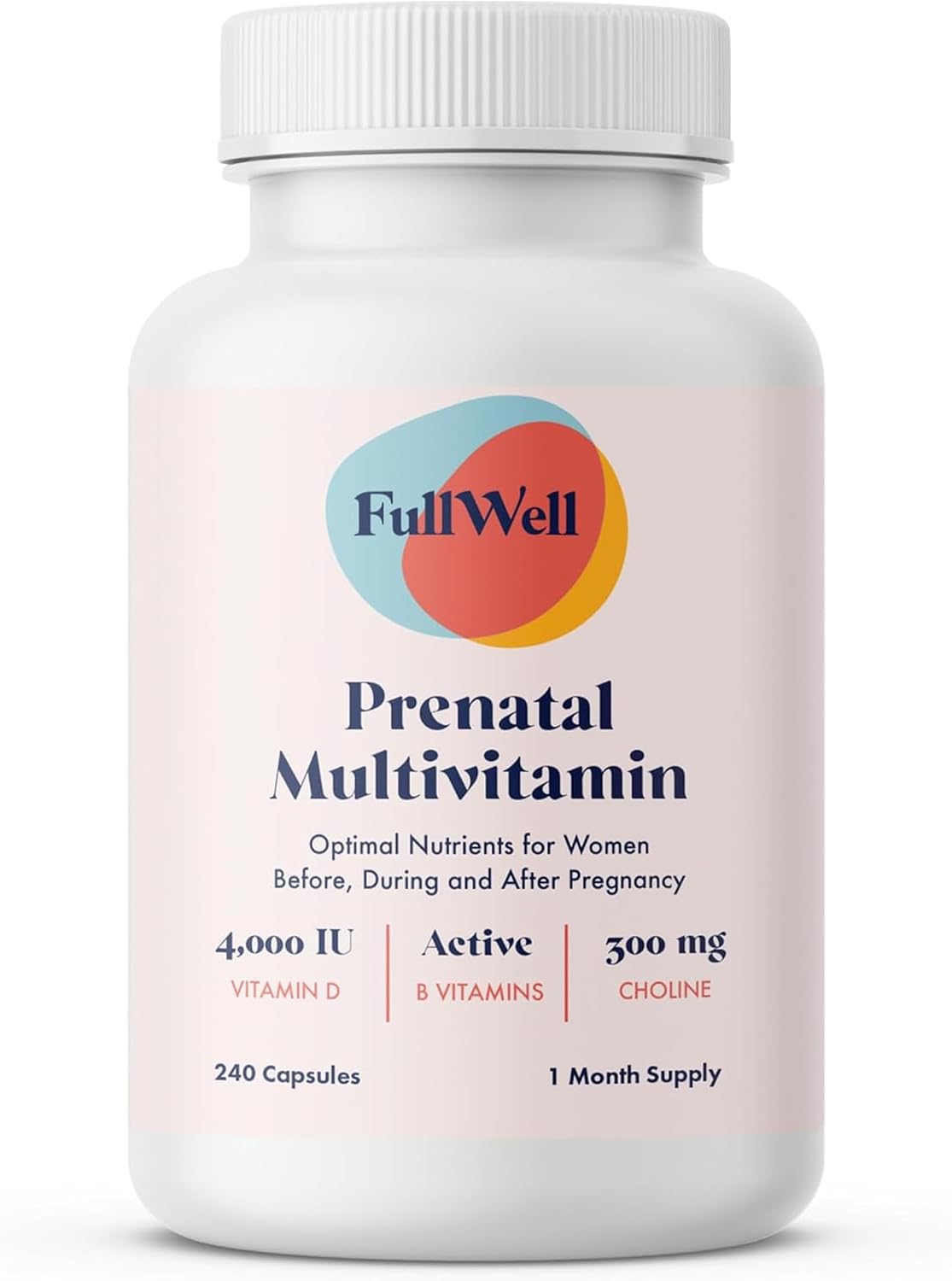 FullWell Women's Prenatal Multivitamin, 240 Cápsulas (30 Dosis)