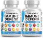 Clean Nutraceuticals Immune Defense Support – Suplemento 8 en 1 con Zinc 50mg, Quercetina, Vitamina C 1000mg, Vitamina D3 5000 UI, Saúco, Jengibre – 60 cápsulas veganas