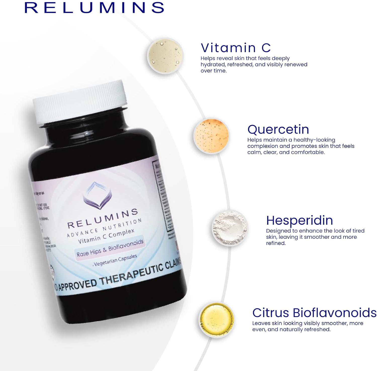 Relumins Advanced Vitamin C con Escaramujo – 1000 mg, 180 Cápsulas x 3 (9 Meses de Suministro)