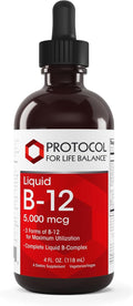 Protocol for Life Balance Líquido de B12 5.000 mcg con Vitaminas B - 118 ml