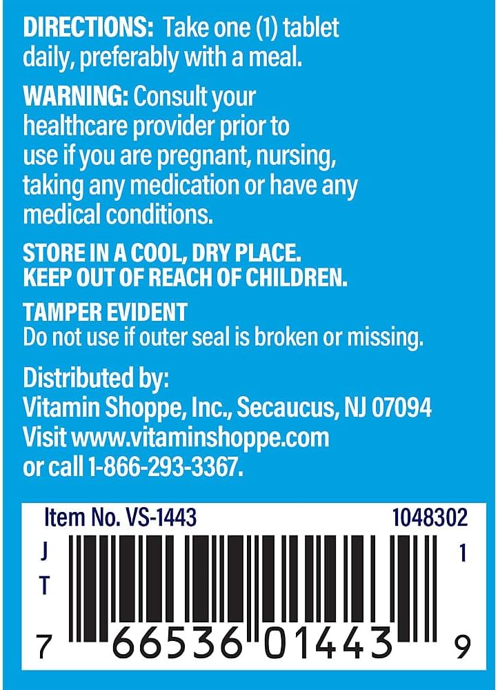 The Vitamin Shoppe Vitamina K1 100 mcg – Suplemento diario – 100 comprimidos