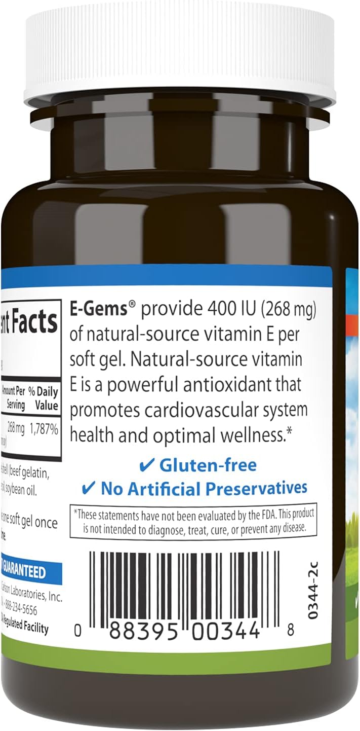 Carlson E-Gems, 400 UI (268 mg) de Vitamina E, 90 Cápsulas Blandas