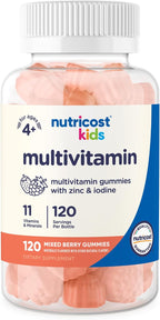 Nutricost Gomitas Multivitamínicas para Niños - 120 Gomitas Sabor Frutos Rojos - Sin Gluten, No-GMO, Vegetariano