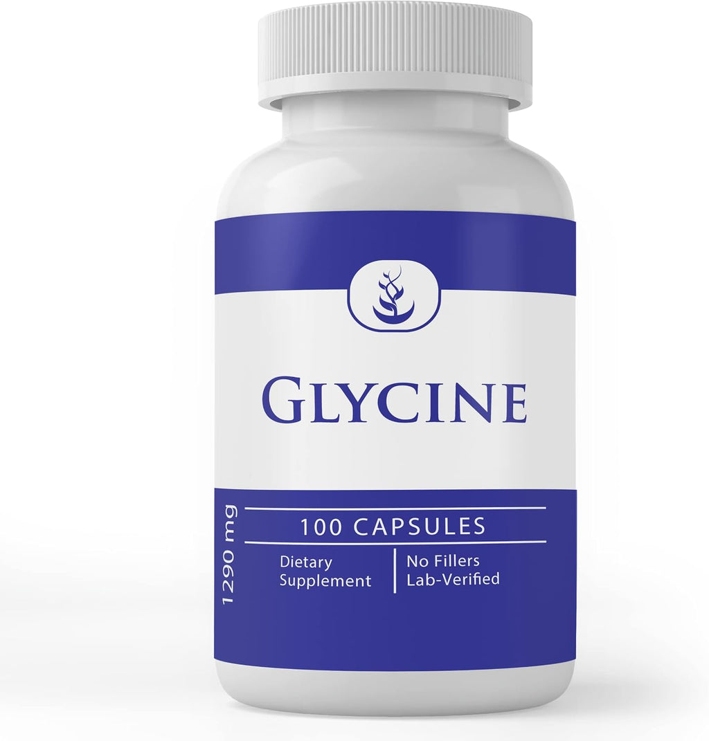PURE ORIGINAL INGREDIENTS Glycine - 100 Cápsulas - Puro, Sin Aditivos ni Rellenos, Verificado en Laboratorio