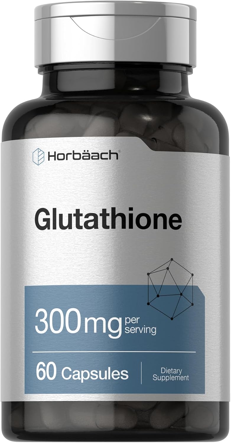 Horbäach Glutathione 300 mg | 60 Cápsulas | No Transgénico y Sin Gluten