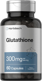 Horbäach Glutathione 300 mg | 60 Cápsulas | No Transgénico y Sin Gluten