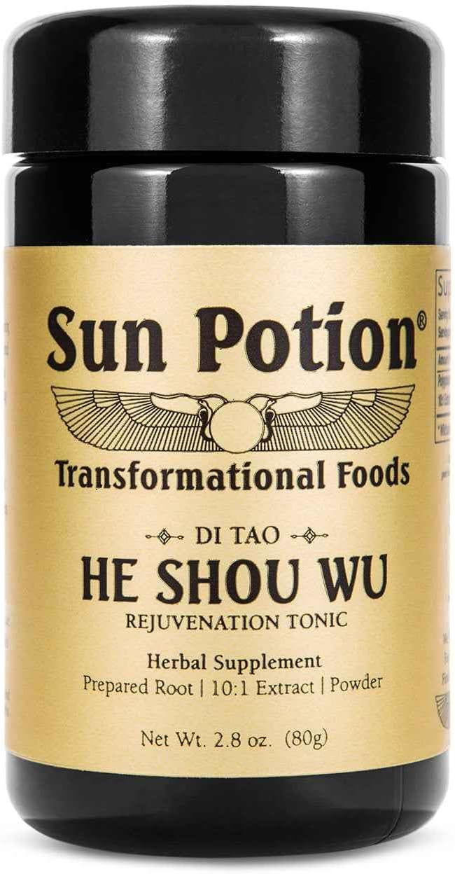 Sun Potion He Shou Wu en polvo – Extracto concentrado 10:1 200g – Raíz de Fo-Ti (Polygonum multiflorum) – Tónico tradicional chino