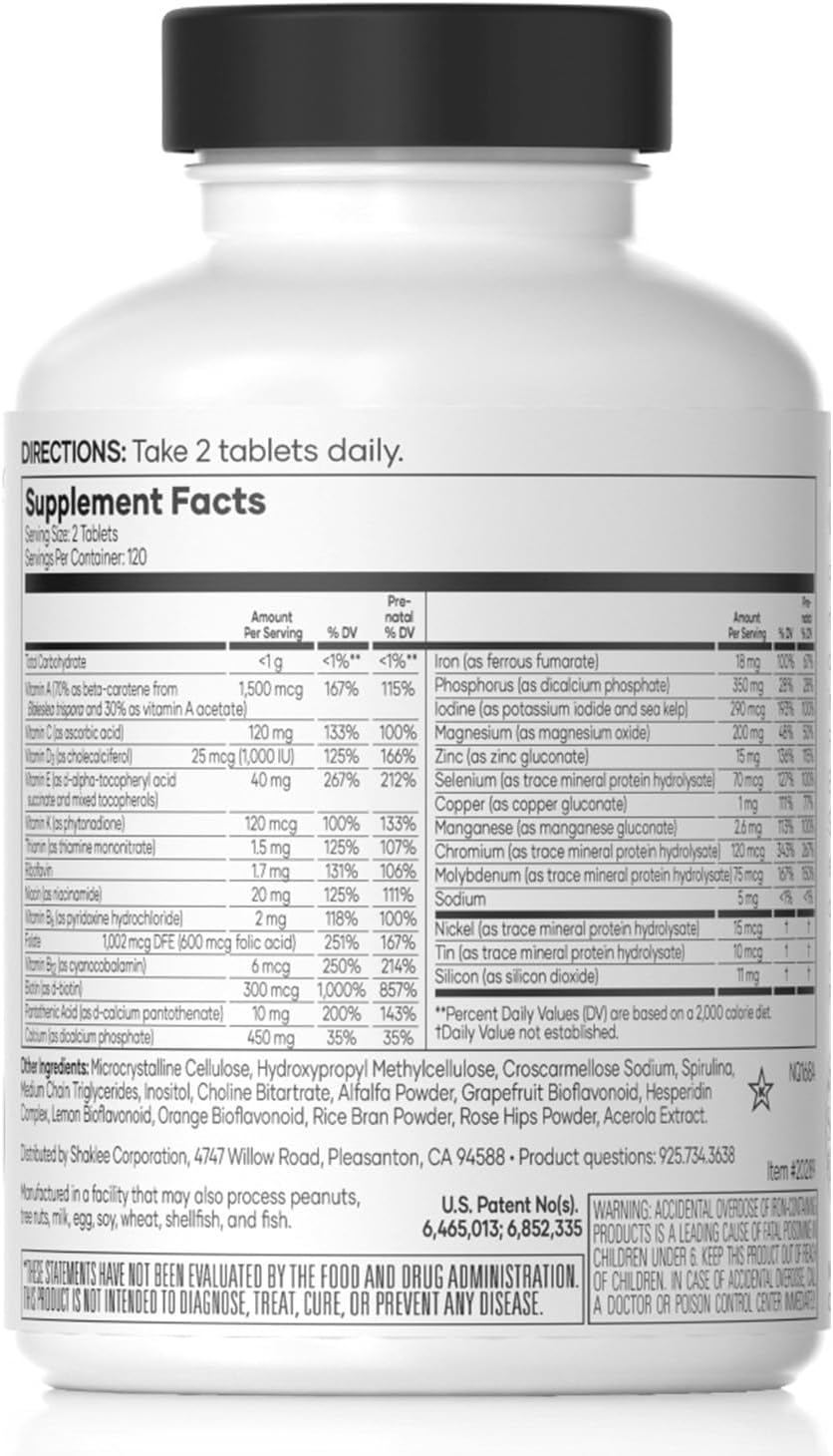 Shaklee Vita-Lea Women Multivitamínico y Multimineral de Alta Potencia para Mujeres - 240 Comprimidos