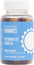 NaturesPlus Gominolas Vitamina D3 1000 UI, Sabor Bayas Mixtas - 60 Gominolas, Pack de 2 - Vegano, Sin Gluten, No GMO - 120 Dosis
