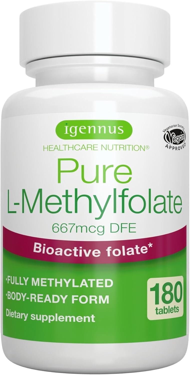 Igennus Pure Methyl Folate 400 mcg - Metilfolato Activo (180 Comprimidos)
