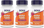 Now Supplements Metilfolato 1.000 mcg, Folato Metabólicamente Activo, Coenzima B, 180 Comprimidos
