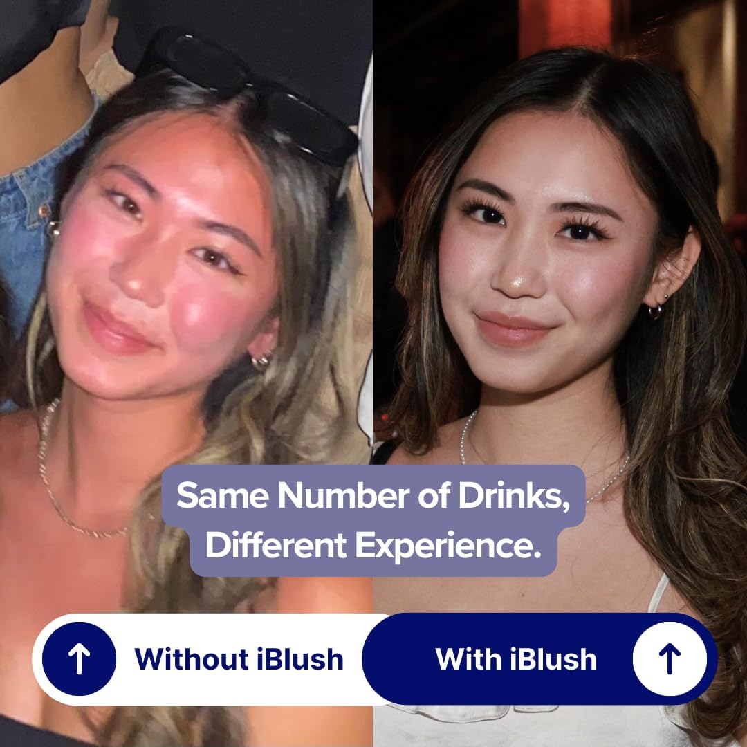 iBLUSH Parches para el Rubor Alcohólico – Soporte Discreto ante el Enrojecimiento y Malestar al Beber | Opción No Ingerible para el Asian Glow | 12 Parches