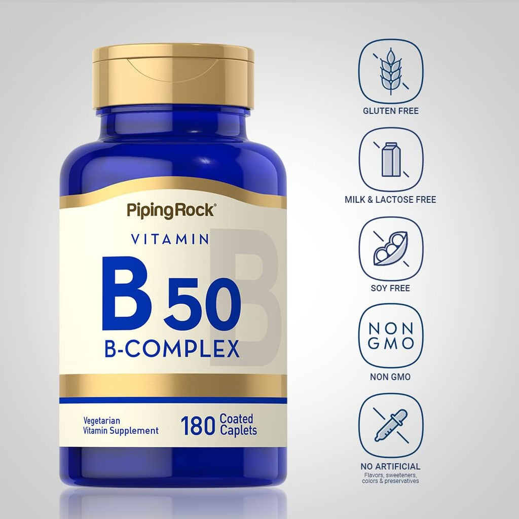 Piping Rock Complejo de Vitamina B50, 180 Comprimidos