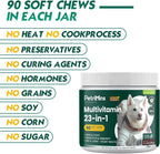 PetriMins 23-en-1 Multivitamínico para Perros con Glucosamina y Omega-3 - Masticables de Bacon, 90 unidades