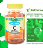 LightSpring Gominolas de Vitamina C Sin Azúcar, 250 mg, 120 uds