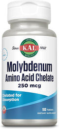 KAL Molibdeno Quelado 250 mcg, 100 Tabletas