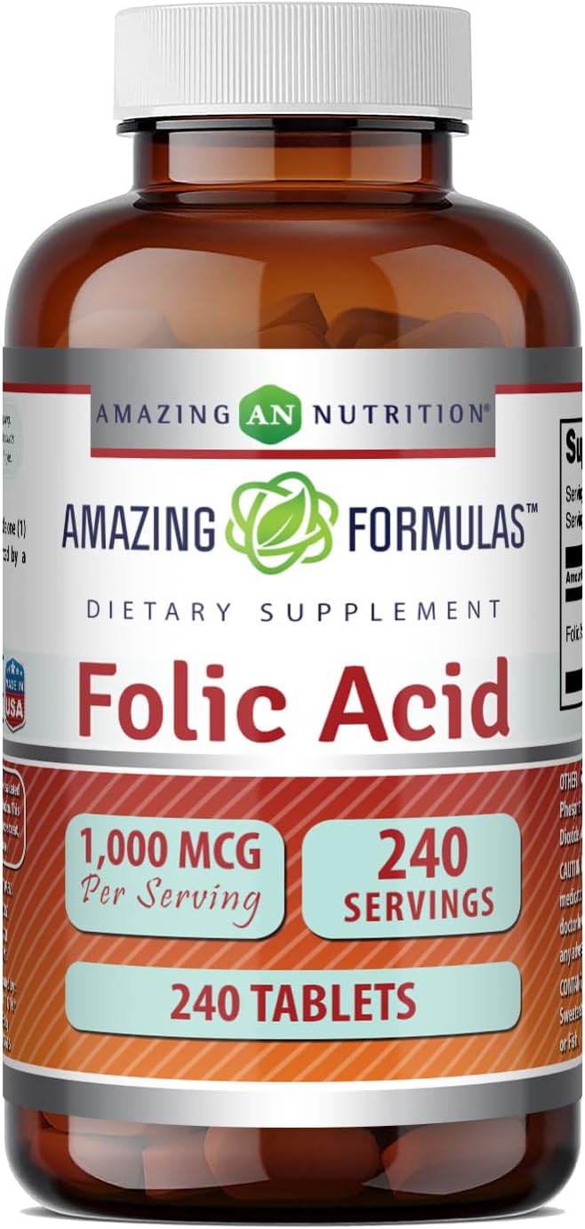 Amazing Formulas Ácido Fólico 1000 mcg – 240 Comprimidos