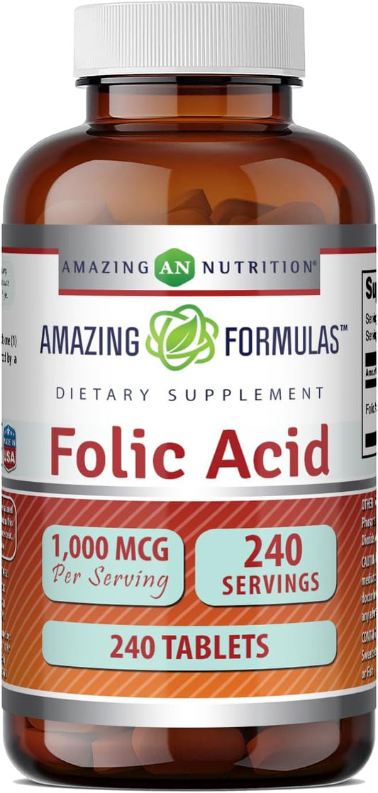 Amazing Formulas Ácido Fólico 1000 mcg – 240 Comprimidos