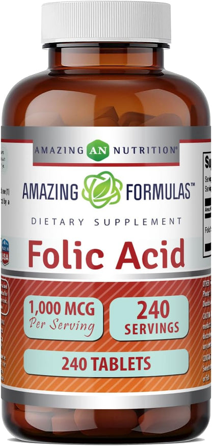 Amazing Formulas Ácido Fólico 1000 mcg (1 – Personas con dietas restrictivas o mala absorción: Quienes siguen – Image 8