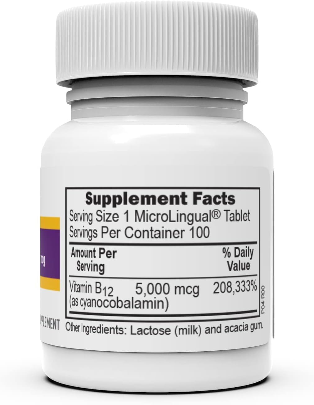 Superior Source No Shot Vitamina B12 Cianocobalamina 5000 mcg, 100 Comprimidos Sublinguales