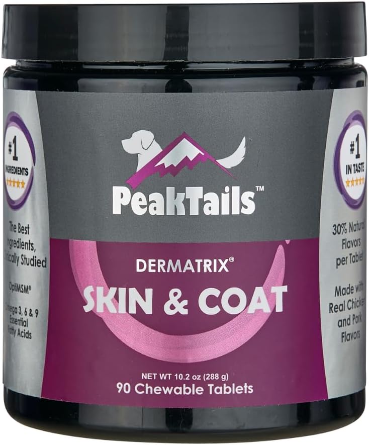Kala Health PeakTails Suplemento para Piel y Pelaje para Perros – 90 Comprimidos Masticables