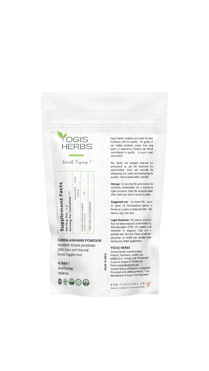 Polvo de Bhringraj (Karisalankanni) Puro - Cuidado Capilar Ayurvédico - YOGIS HERBS