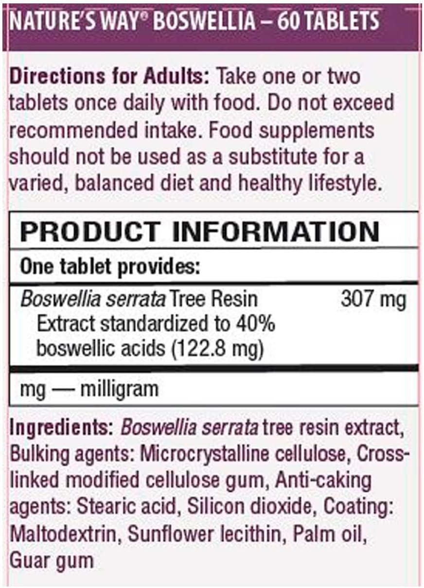 Nature's Way Boswellia Estandarizada - 60 Comprimidos