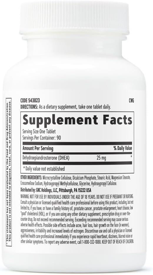 GNC DHEA 25mg | 90 Cápsulas