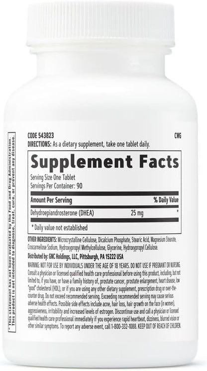 GNC DHEA 25mg | 90 Comprimidos – Image 2