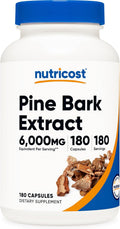 Nutricost Extracto de Corteza de Pino, 300mg, 180 Cápsulas
