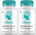 Tiworld Cápsulas de Suplemento Cerebral – Fórmula Máxima Potencia Totalmente Natural, Píldoras de Enfoque y Soporte Nootrópico (2 Paquetes – 120 Cápsulas)