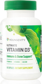 Youngevity Ultimate Vitamina D3 5000 UI con K2 – Suplemento de alta potencia con D3, K2 y Calcio – 60 Cápsulas