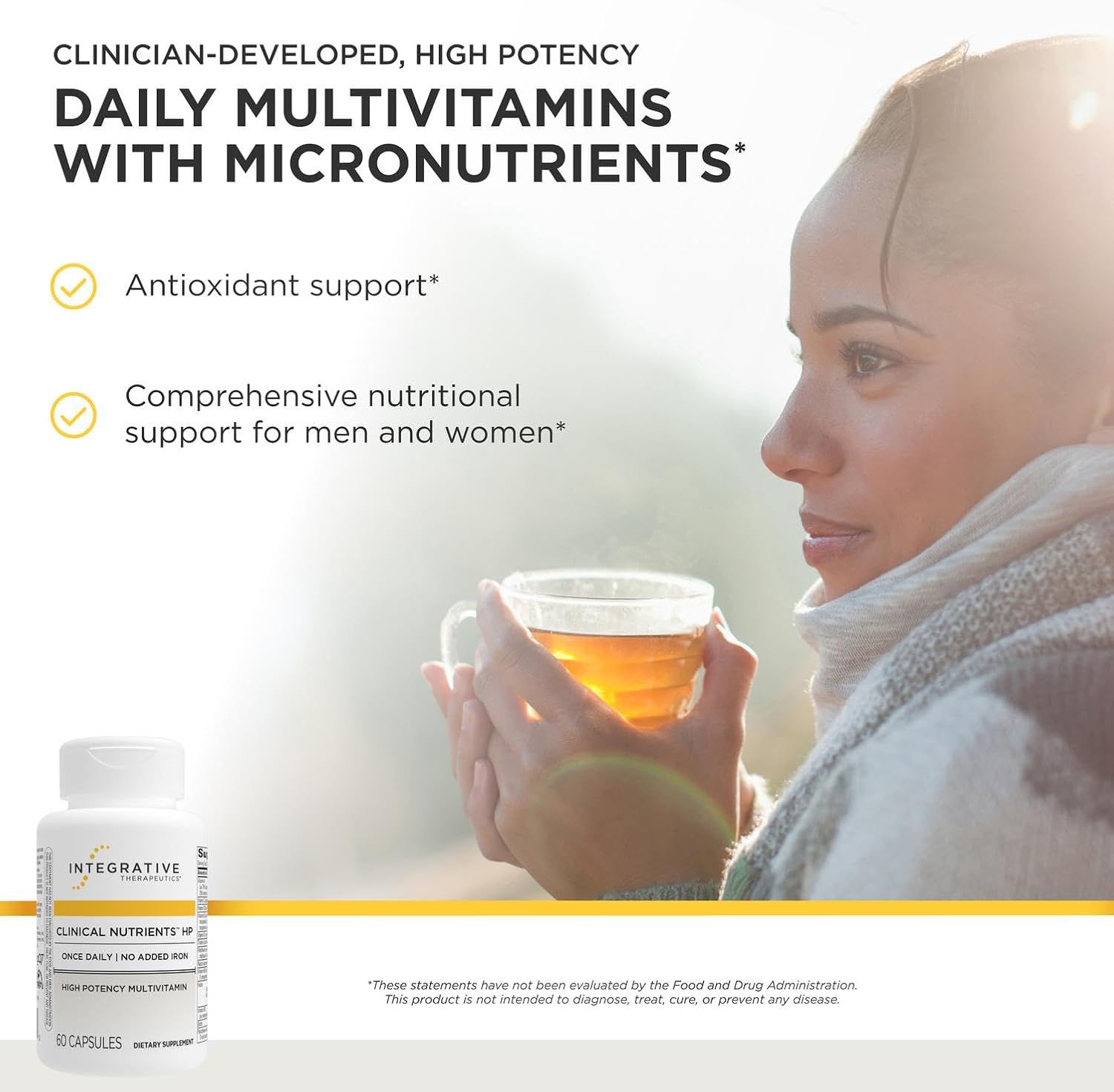 Integrative Therapeutics Clinical Nutrients HP - Multivitamínico diario con antioxidantes - Sin hierro - 60 comprimidos