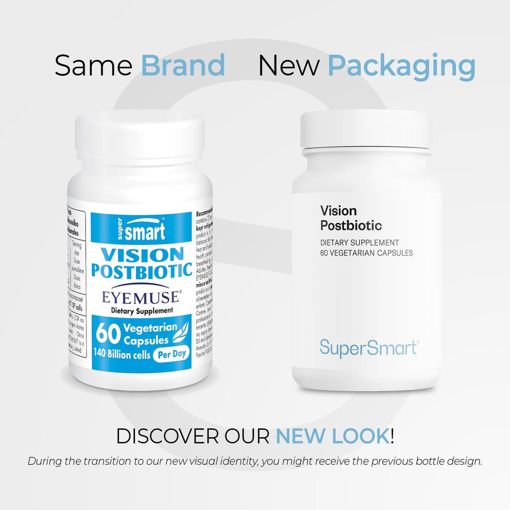Supersmart Vision Postbiotic – 140 mil millones de células por día – Suplemento para la fatiga ocular – 60 cápsulas vegetarianas