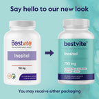 BESTVITE Inositol 750 mg como Myo Inositol - 120 Cápsulas Vegetarianas