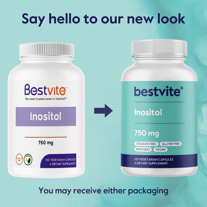 BESTVITE Inositol 750 mg como Myo Inositol - 120 Cápsulas Vegetarianas – Image 3