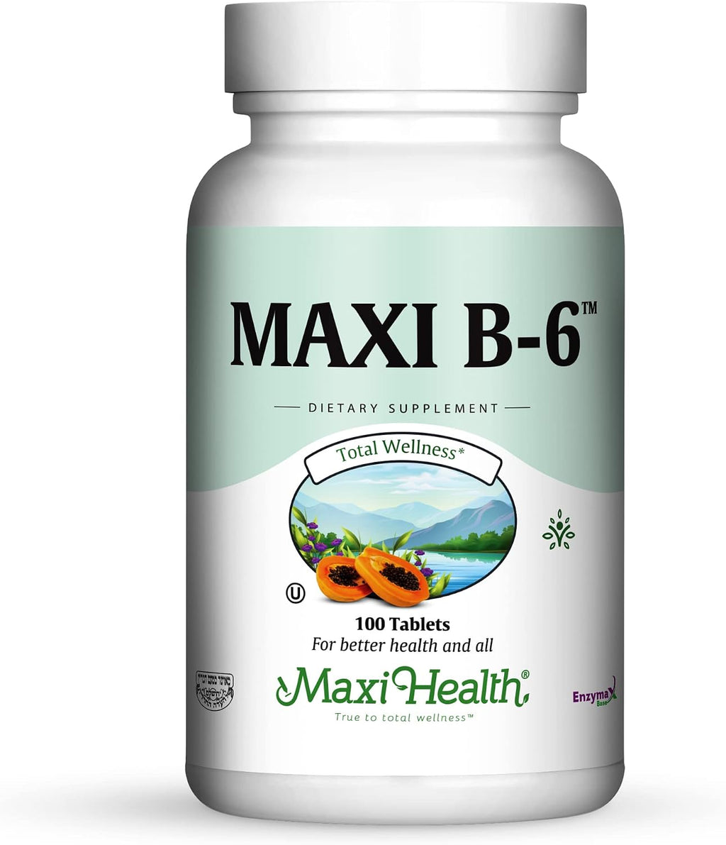 Maxi Health Vitamina B6 100 mg – 100 Comprimidos – Piridoxina HCl