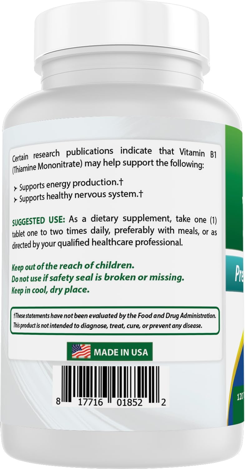 Best Naturals Vitamina B1 (Tiamina) 500 mg - 120 Comprimidos