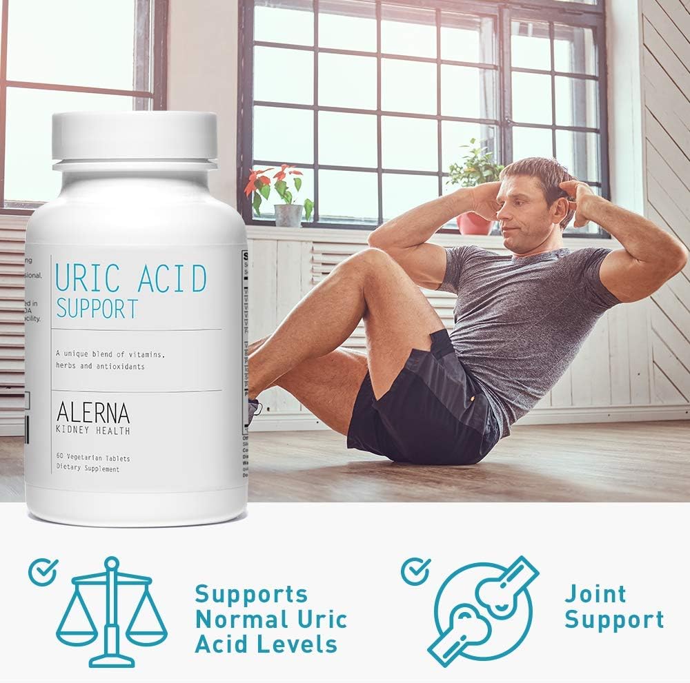 Uric Acid Support Dietary Supplement – Cereza Ácida, Extracto de Apio, Cúrcuma y Quercetina – 60 Comprimidos Vegetarianos