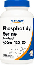 Nutricost Fosfatidilserina 400 mg, 120 Cápsulas - Sin Soja, 30 Dosis, Vegetariano, Sin OGM, Sin Gluten