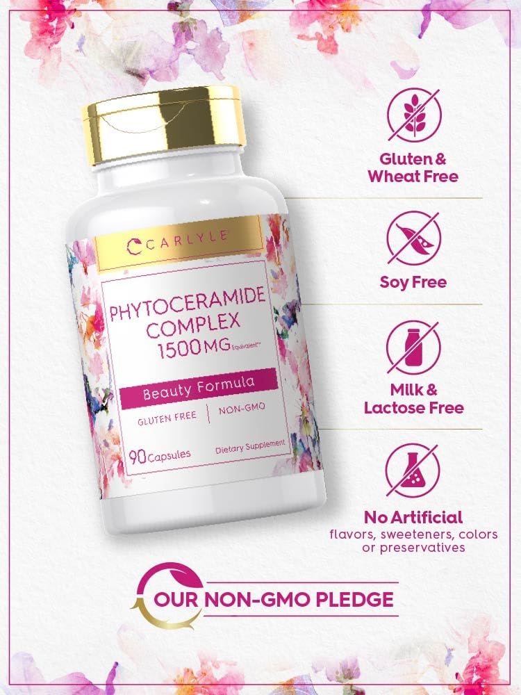 Carlyle Suplemento de Fitoceramidas | 90 Cápsulas | con Boniato Ecológico | Complejo de Belleza | Vegetariano, Sin Gluten y No GMO
