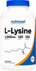 Nutricost L-Lisina 1000mg, 120 Comprimidos - Sin Gluten, No GMO, Apto para Vegetarianos