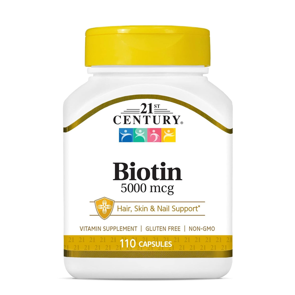 21st Century Biotin, 5,000 mcg, 110 Cápsulas – La biotina contribuye al metabolismo energético normal. – Image 1